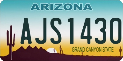 AZ license plate AJS1430