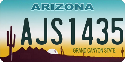 AZ license plate AJS1435