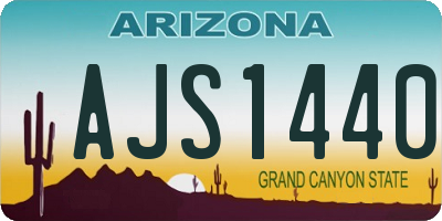 AZ license plate AJS1440