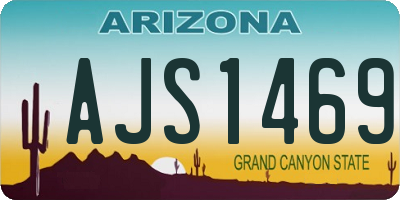 AZ license plate AJS1469
