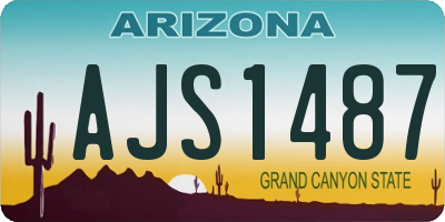 AZ license plate AJS1487