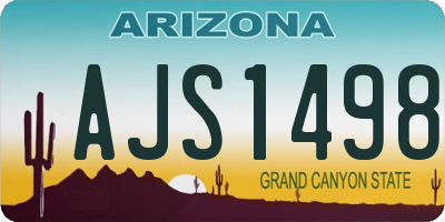 AZ license plate AJS1498