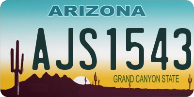 AZ license plate AJS1543