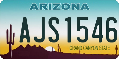 AZ license plate AJS1546