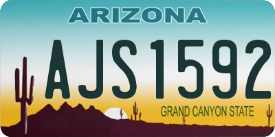 AZ license plate AJS1592