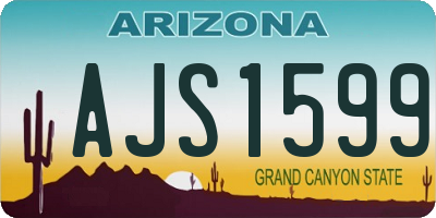 AZ license plate AJS1599