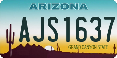 AZ license plate AJS1637
