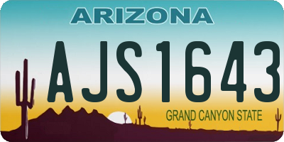 AZ license plate AJS1643