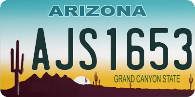AZ license plate AJS1653