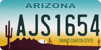 AZ license plate AJS1654