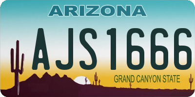 AZ license plate AJS1666