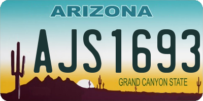 AZ license plate AJS1693