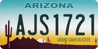 AZ license plate AJS1721