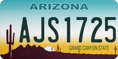 AZ license plate AJS1725