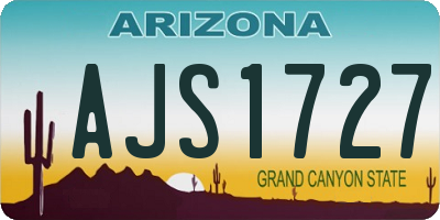 AZ license plate AJS1727