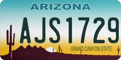 AZ license plate AJS1729