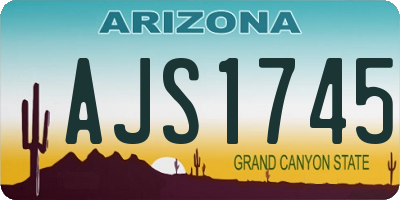 AZ license plate AJS1745