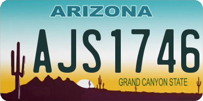 AZ license plate AJS1746