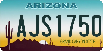 AZ license plate AJS1750