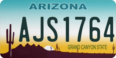 AZ license plate AJS1764