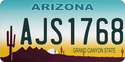 AZ license plate AJS1768