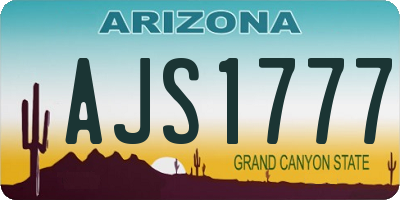 AZ license plate AJS1777