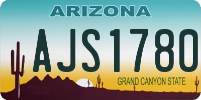 AZ license plate AJS1780