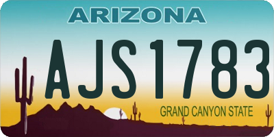 AZ license plate AJS1783