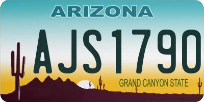 AZ license plate AJS1790