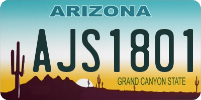 AZ license plate AJS1801