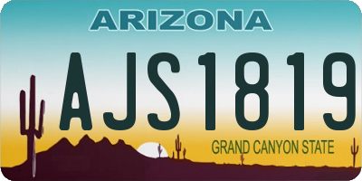 AZ license plate AJS1819