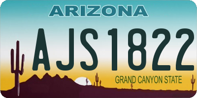 AZ license plate AJS1822
