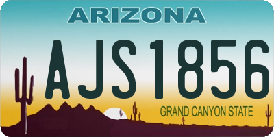 AZ license plate AJS1856