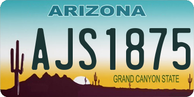 AZ license plate AJS1875
