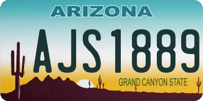 AZ license plate AJS1889