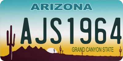 AZ license plate AJS1964