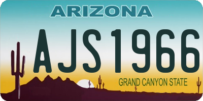 AZ license plate AJS1966