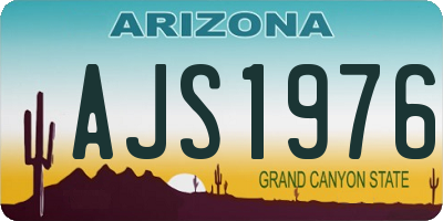 AZ license plate AJS1976