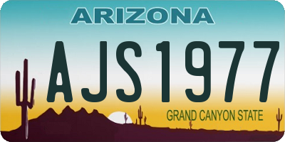 AZ license plate AJS1977