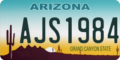 AZ license plate AJS1984