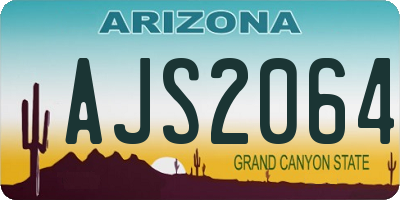 AZ license plate AJS2064