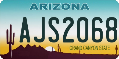 AZ license plate AJS2068