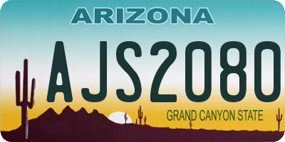 AZ license plate AJS2080
