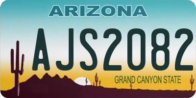 AZ license plate AJS2082
