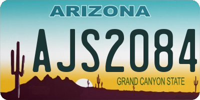 AZ license plate AJS2084