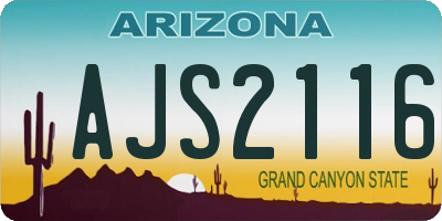 AZ license plate AJS2116
