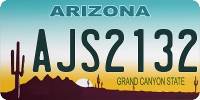 AZ license plate AJS2132