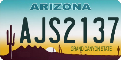 AZ license plate AJS2137