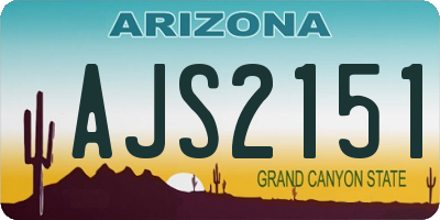 AZ license plate AJS2151