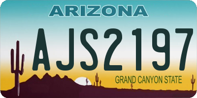 AZ license plate AJS2197